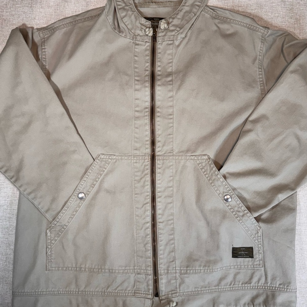 Vtg Calvin Klein khaki full zip long sleeve hoodie-L(25x27x23)